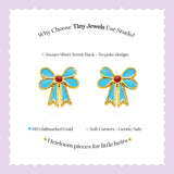 Lil Blue Bows Studs