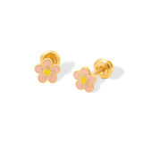 Floral Coral Studs