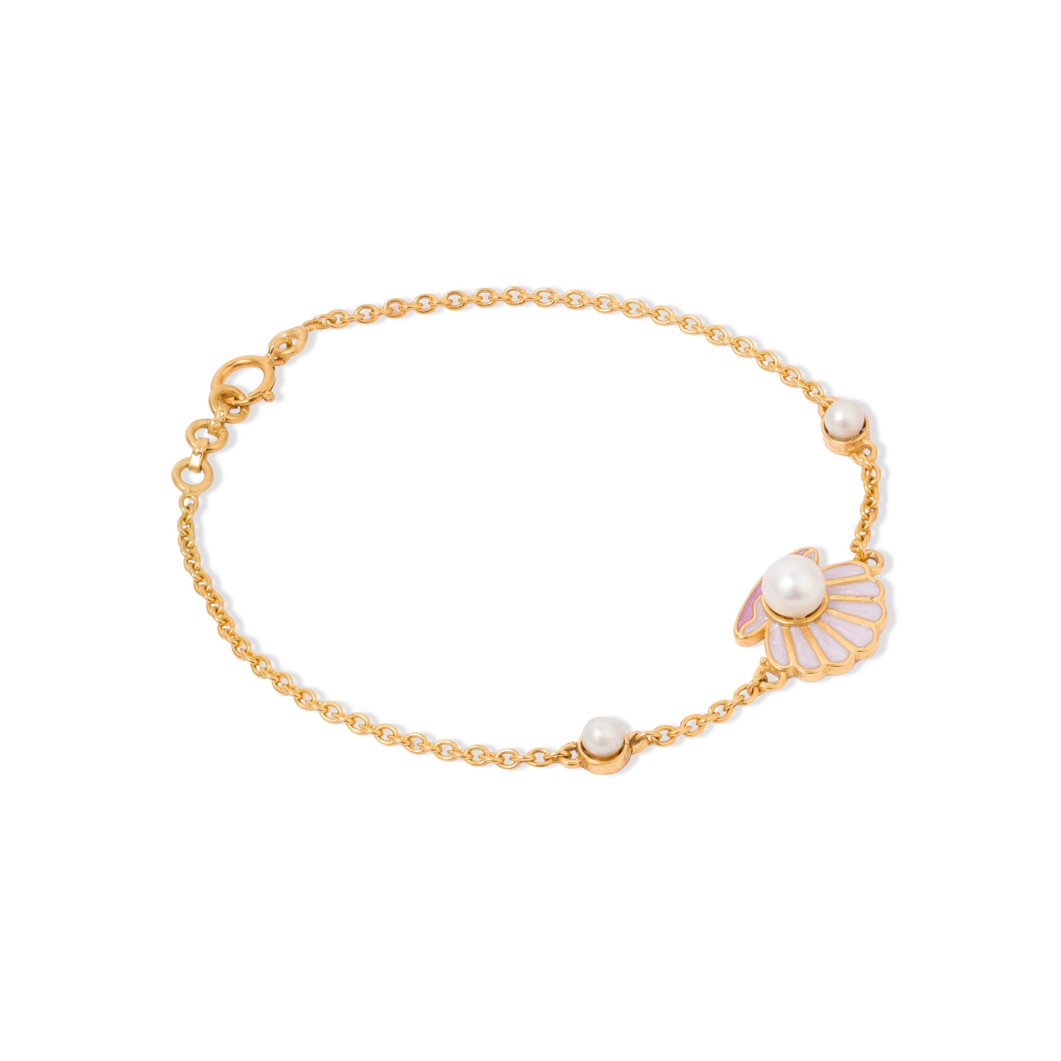 Tiny Jewels gold bracelet with decorative elements on a white background