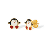 Tiny Jewels penguin-shaped earrings on a white background