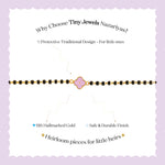 Tiny Jewels advertisement for Tiny Jewels Nazariyas jewelry on a light purple background