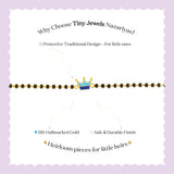 Tiny Jewels advertisement for Tiny Jewels Nazariyas jewelry on a light purple background
