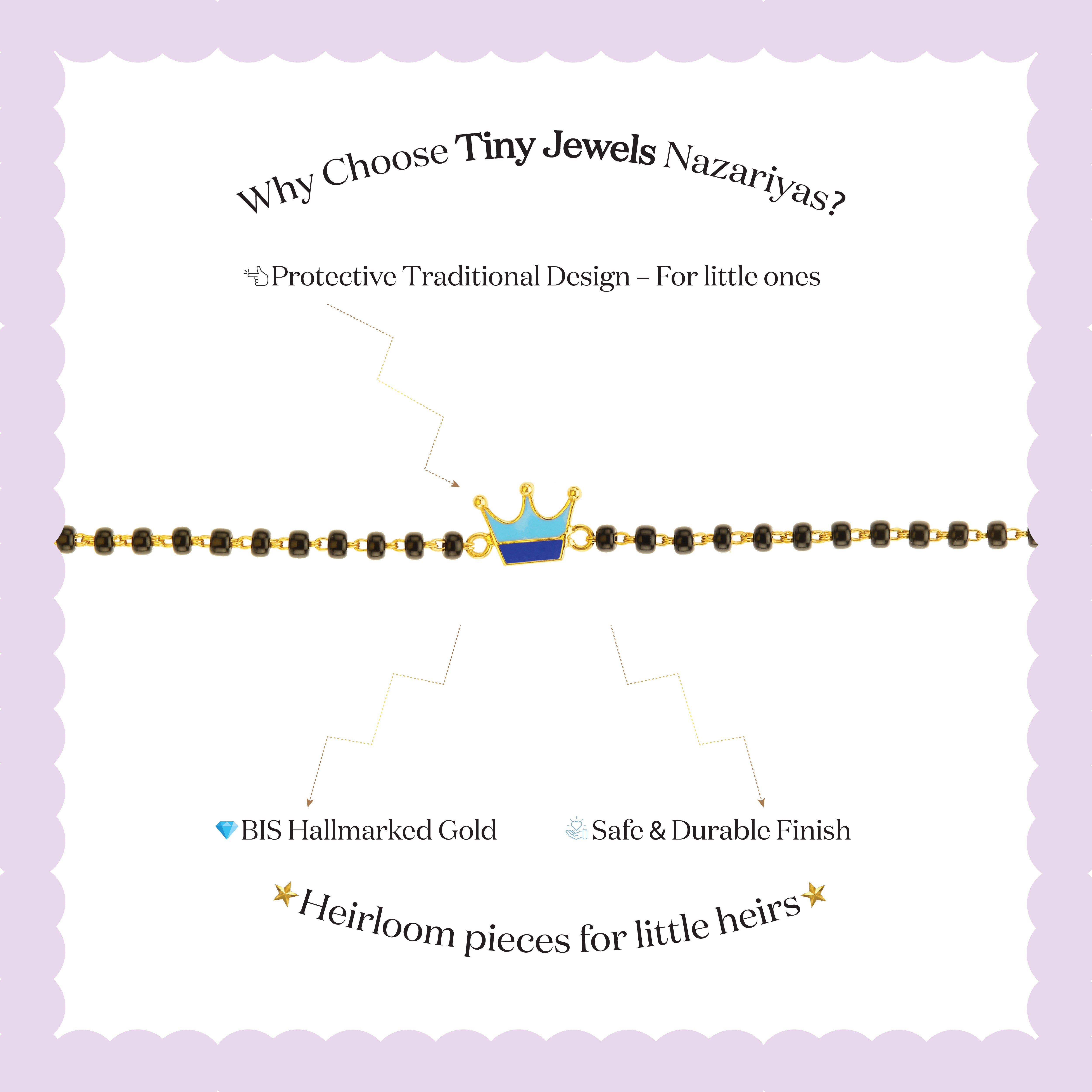 Tiny Jewels advertisement for Tiny Jewels Nazariyas jewelry on a light purple background