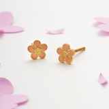 Floral Coral Studs