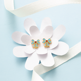Lil Blue Bows Studs