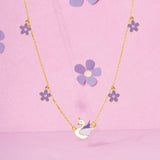 Floral Swan Hanging Neckchain